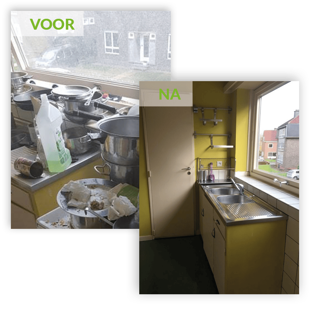 Voor en na foto van keuken